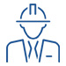an icon of a contractor with a hard hat on